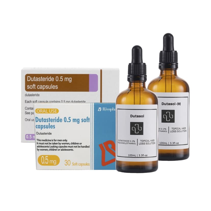 Dutasteride oral and topical hair loss treatment