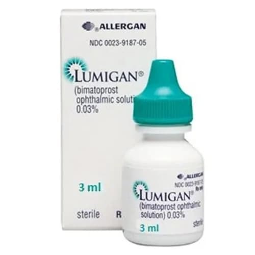 Lumigan bimatoprost eyelash serum bottle