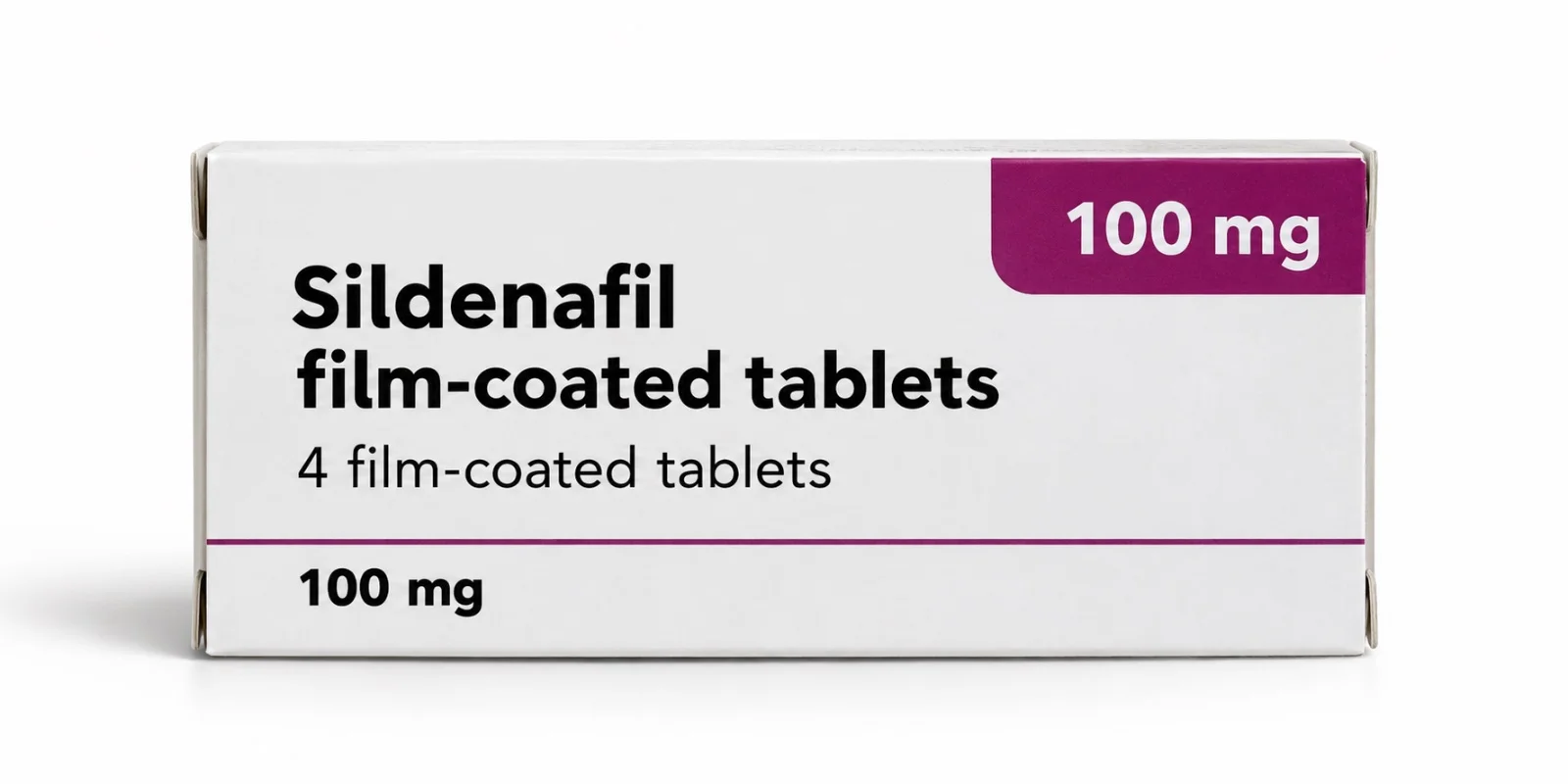 Milpharm Sildenafil 100mg film-coated tablets, pack of 4