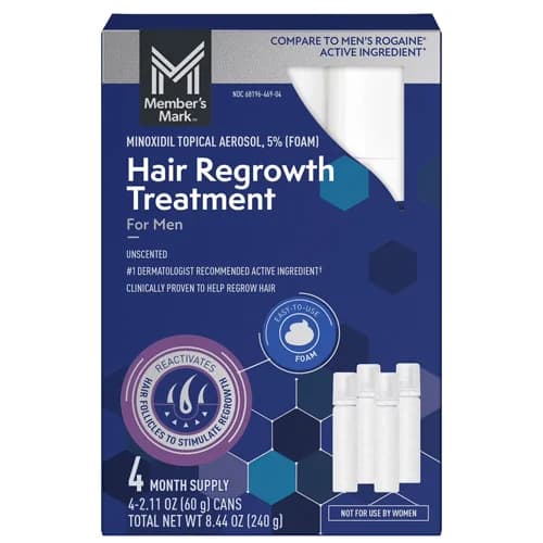 Member's Mark Minoxidil 5% Foam Hair Regrowth Treatment 4 Months Supply