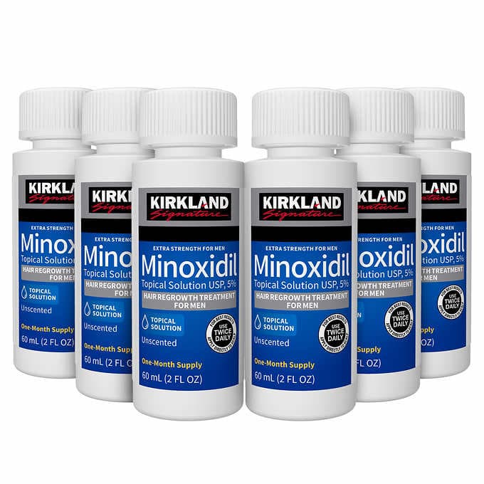 Kirkland Hair Regrowth Treatment Extra Strength For Men 5% Minoxidil Topical Solution 2 Fl Oz