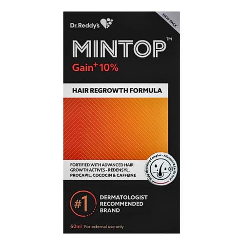 Dr Reddys Mintop Gain + 10% Minoxidil 0.1% Finasteride Topical Solution 60ml - Hair Loss Treatment