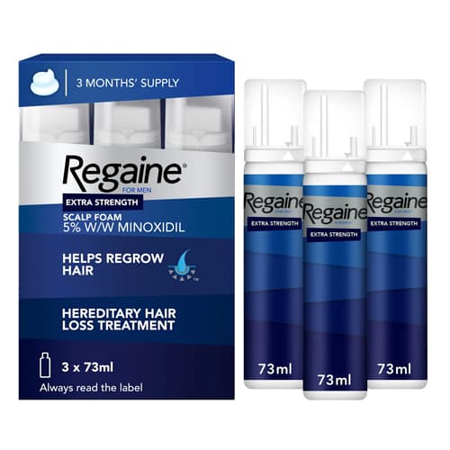Regaine For Men Extra Strength 5% Minoxidil Foam - 3 x 73ml