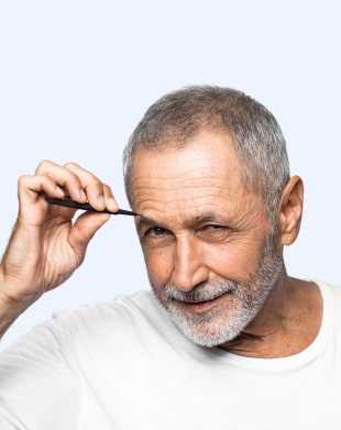A receding hairline can make you look older than you feel.